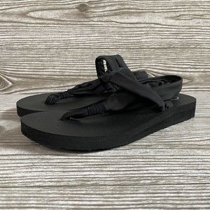 Skechers Womens Meditation Studio Kicks Yoga Foam Sandals  Size 7  Triple Black